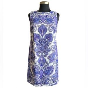 Alyx Purple Paisley Sleeveless Shift Dress Size 6
